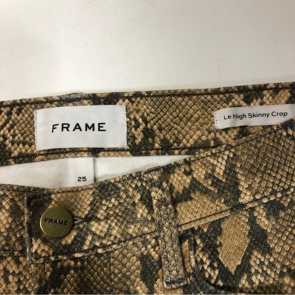 Frame Le High Skinny Crop Coated Python Jeans, size 25 - Picture 10 of 13